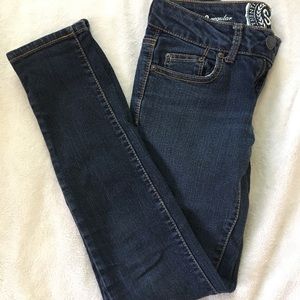 Dark Wash Low Rise Skinny Jeans